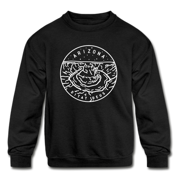 Arizona Youth Sweatshirt - State Design Youth Arizona Crewneck Sweatshirt - black