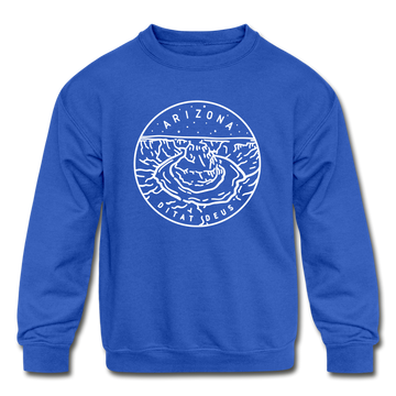 Arizona Youth Sweatshirt - State Design Youth Arizona Crewneck Sweatshirt - royal blue
