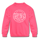 Arizona Youth Sweatshirt - State Design Youth Arizona Crewneck Sweatshirt - neon pink