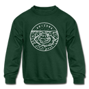 Arizona Youth Sweatshirt - State Design Youth Arizona Crewneck Sweatshirt - forest green