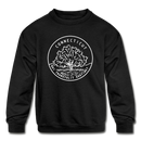 Connecticut Youth Sweatshirt - State Design Youth Connecticut Crewneck Sweatshirt - black