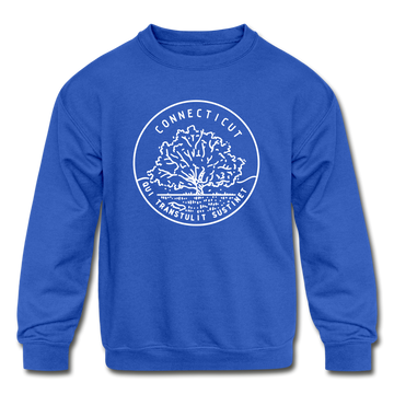 Connecticut Youth Sweatshirt - State Design Youth Connecticut Crewneck Sweatshirt - royal blue