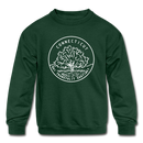 Connecticut Youth Sweatshirt - State Design Youth Connecticut Crewneck Sweatshirt - forest green