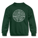 Delaware Youth Sweatshirt - State Design Youth Delaware Crewneck Sweatshirt - forest green