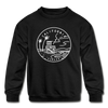 California Youth Sweatshirt - State Design Youth California Crewneck Sweatshirt - black