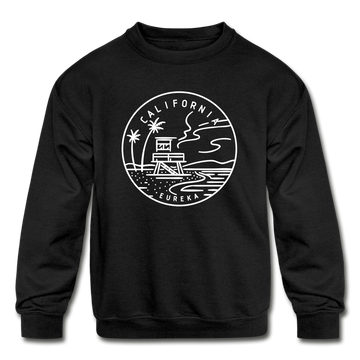 California Youth Sweatshirt - State Design Youth California Crewneck Sweatshirt - black