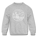 California Youth Sweatshirt - State Design Youth California Crewneck Sweatshirt - heather gray