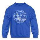 California Youth Sweatshirt - State Design Youth California Crewneck Sweatshirt - royal blue