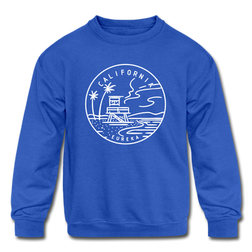 California Youth Sweatshirt - State Design Youth California Crewneck Sweatshirt - royal blue