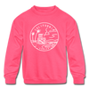 California Youth Sweatshirt - State Design Youth California Crewneck Sweatshirt - neon pink
