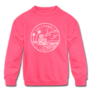 California Youth Sweatshirt - State Design Youth California Crewneck Sweatshirt - neon pink