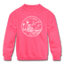 California Youth Sweatshirt - State Design Youth California Crewneck Sweatshirt - neon pink