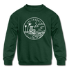 California Youth Sweatshirt - State Design Youth California Crewneck Sweatshirt - forest green