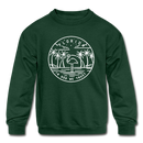 Florida Youth Sweatshirt - State Design Youth Florida Crewneck Sweatshirt - forest green