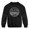 Idaho Youth Sweatshirt - State Design Youth Idaho Crewneck Sweatshirt - black