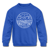 Idaho Youth Sweatshirt - State Design Youth Idaho Crewneck Sweatshirt - royal blue