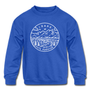 Idaho Youth Sweatshirt - State Design Youth Idaho Crewneck Sweatshirt - royal blue