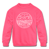 Idaho Youth Sweatshirt - State Design Youth Idaho Crewneck Sweatshirt - neon pink