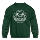 Hawaii Youth Sweatshirt - State Design Youth Hawaii Crewneck Sweatshirt - forest green