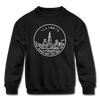 Illinois Youth Sweatshirt - State Design Youth Illinois Crewneck Sweatshirt - black