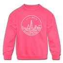 Illinois Youth Sweatshirt - State Design Youth Illinois Crewneck Sweatshirt - neon pink