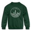 Illinois Youth Sweatshirt - State Design Youth Illinois Crewneck Sweatshirt - forest green