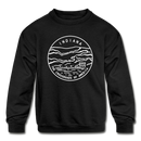 Indiana Youth Sweatshirt - State Design Youth Indiana Crewneck Sweatshirt - black
