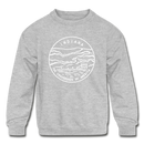 Indiana Youth Sweatshirt - State Design Youth Indiana Crewneck Sweatshirt - heather gray
