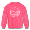 Indiana Youth Sweatshirt - State Design Youth Indiana Crewneck Sweatshirt - neon pink