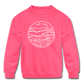 Indiana Youth Sweatshirt - State Design Youth Indiana Crewneck Sweatshirt