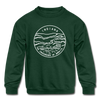 Indiana Youth Sweatshirt - State Design Youth Indiana Crewneck Sweatshirt - forest green