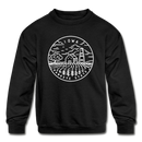 Iowa Youth Sweatshirt - State Design Youth Iowa Crewneck Sweatshirt - black