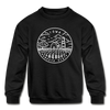 Iowa Youth Sweatshirt - State Design Youth Iowa Crewneck Sweatshirt - black