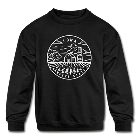 Iowa Youth Sweatshirt - State Design Youth Iowa Crewneck Sweatshirt