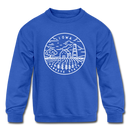Iowa Youth Sweatshirt - State Design Youth Iowa Crewneck Sweatshirt - royal blue