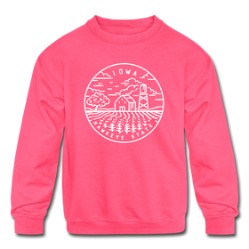 Iowa Youth Sweatshirt - State Design Youth Iowa Crewneck Sweatshirt