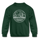 Iowa Youth Sweatshirt - State Design Youth Iowa Crewneck Sweatshirt - forest green