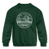 Iowa Youth Sweatshirt - State Design Youth Iowa Crewneck Sweatshirt - forest green