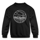 Kansas Youth Sweatshirt - State Design Youth Kansas Crewneck Sweatshirt - black