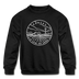 Kansas Youth Sweatshirt - State Design Youth Kansas Crewneck Sweatshirt - black