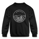 Kentucky Youth Sweatshirt - State Design Youth Kentucky Crewneck Sweatshirt - black
