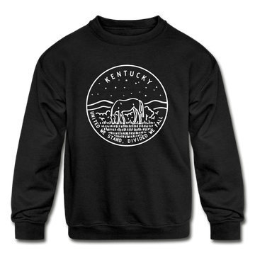 Kentucky Youth Sweatshirt - State Design Youth Kentucky Crewneck Sweatshirt - black