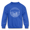 Kentucky Youth Sweatshirt - State Design Youth Kentucky Crewneck Sweatshirt - royal blue