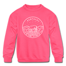 Kentucky Youth Sweatshirt - State Design Youth Kentucky Crewneck Sweatshirt - neon pink
