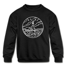 Maine Youth Sweatshirt - State Design Youth Maine Crewneck Sweatshirt - black