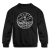 Maine Youth Sweatshirt - State Design Youth Maine Crewneck Sweatshirt - black