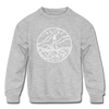 Maine Youth Sweatshirt - State Design Youth Maine Crewneck Sweatshirt - heather gray
