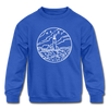Maine Youth Sweatshirt - State Design Youth Maine Crewneck Sweatshirt - royal blue