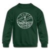 Maine Youth Sweatshirt - State Design Youth Maine Crewneck Sweatshirt - forest green