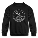 Louisiana Youth Sweatshirt - State Design Youth Louisiana Crewneck Sweatshirt - black
